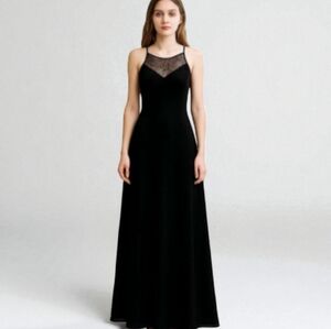 Cesem Black Lace Maxi Dress
